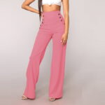 Bold Pink High-Waisted Wide Leg Pants