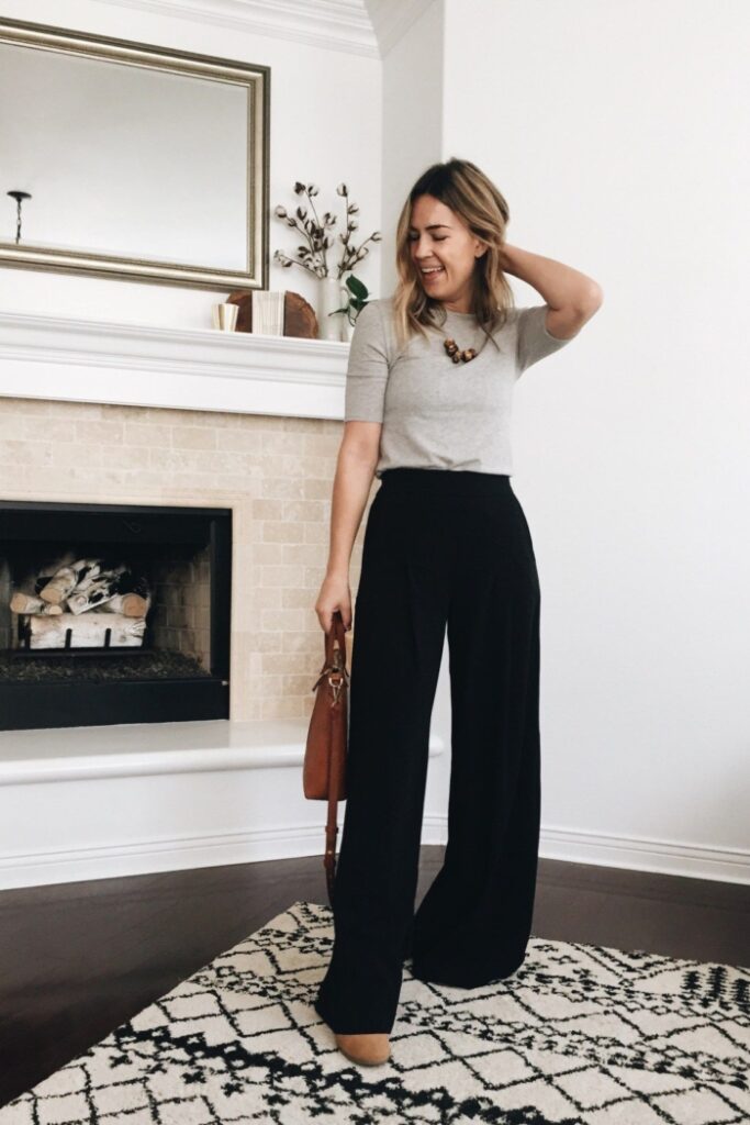 Cozy and Casual Black Wide Leg Pants