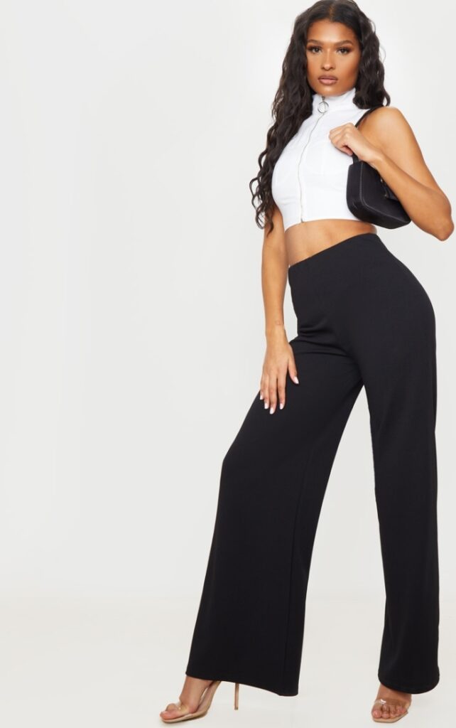 Classic Black High-Waisted Wide Leg Pants