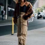 Chic Cargo Pants and Faux Fur Jacket