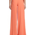 Bright Coral Wide Leg Pants for a Pop of Color