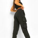 Sporty Black Cargo Pants with Sneakers