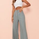 Light Gray High-Waisted Wide Leg Pants