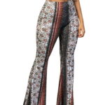 Boho Print Wide-Leg Pants with Lace Top