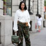 Camo Cargo Pants and Oversized White Shirt