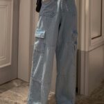 Denim Delight: Casual Blue Cargo Pants