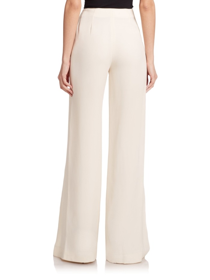 Creamy High-Waisted Wide Leg Pants