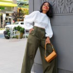 Stylish Olive Green Wide Leg Pants